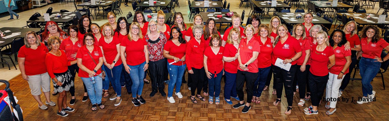 JSL members in red at Charity Bingo night
